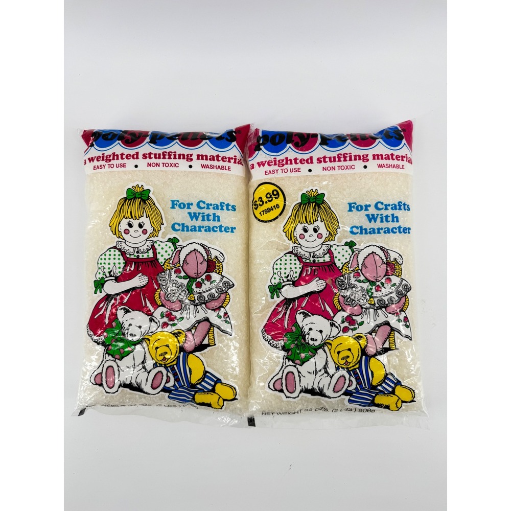 Poly-Fil Poly-Pellets Weighted Stuffing Material 32oz Bags Lot of 2 Total 4 lbs
